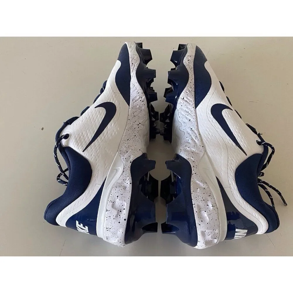 Nike Alpha Huarache Elite 4 Low MCS White Navy Molded Cleats FD6255-107 Men's 14